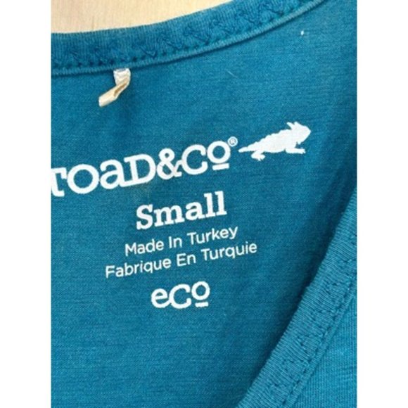 Toad & CO Womens Blue Cap Sleeve v Neck Ribbed Midi Maxi Dress Size Small - Picture 5 of 7